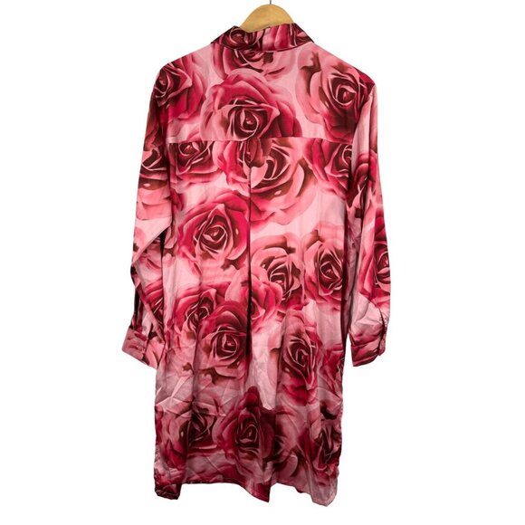 Jon & Anna Contemporary Pink Floral satin button tunic sz L - Picture 3 of 6